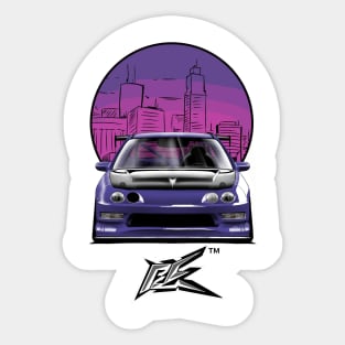 integra type r racecar lowered violet Sticker